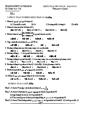 Kiểm tra chương II  Đại số 10